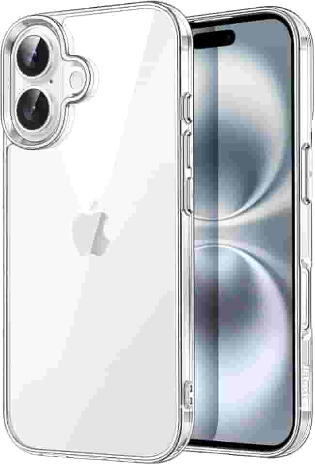 JETech Capa para iPhone 16 6,1 Polegadas, Case Protetora de Telefone à Prova de Choque, Anti-Amarelecimento, Capinha Parte Traseira Transparente Anti-Riscos (Claro)