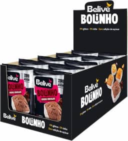 Caixa de Bolinhos de Chocolate Sem Açúcar Sem Glúten Sem Leite Belive 10 unidades de 40g