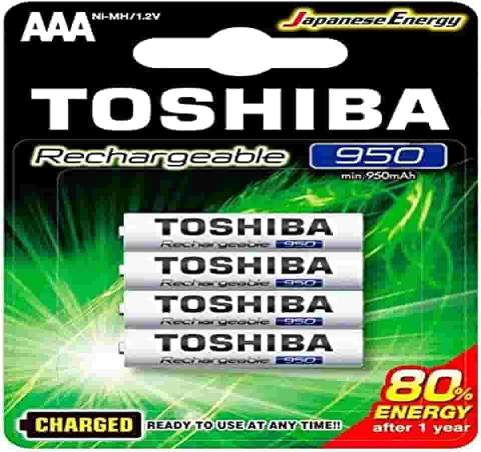 Pilha Recarregável AAA 1,2V 950mAh TNH3GAE TOSHIBA (Cartela com 4 unid.)