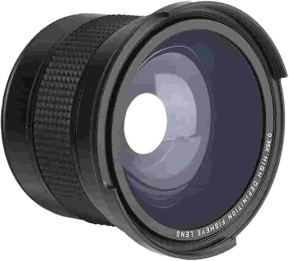 Lente Super Grande Angular 58MM 0,35X Fisheye Preta para Câmera SLR DSLR