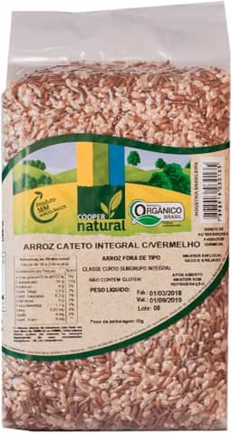 Arroz Cateto Integral com Vermelho Orgânico Coopernatural 500g