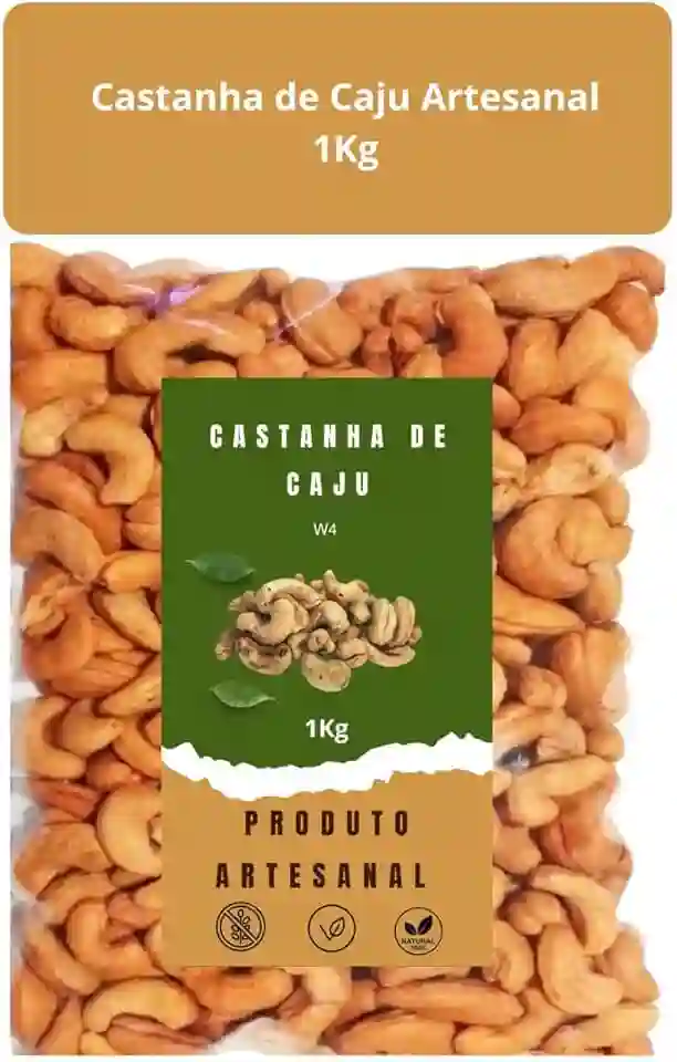 1kg Castanha De Caju Torrada E Salgada Inteira Artesanal