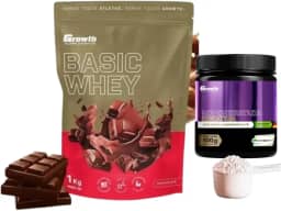 Combo Whey Protein Basic Chocolate 1kg + Creatina Creapure 100g - Growth