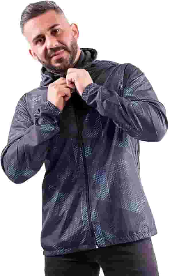 Jaqueta Masculina Corta Vento Estampada com Forro e Capuz – Esportiva, Casual, Leve e Resistente à Água – Marca SLICK – P ao EG