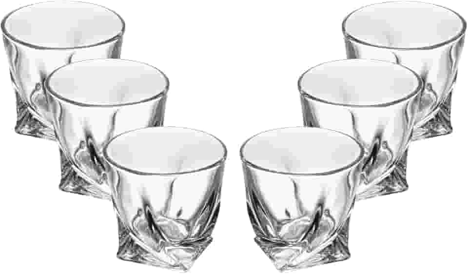 WOLFF - Conjunto 6 Copos para Whisky de Cristal Tortile 310ml