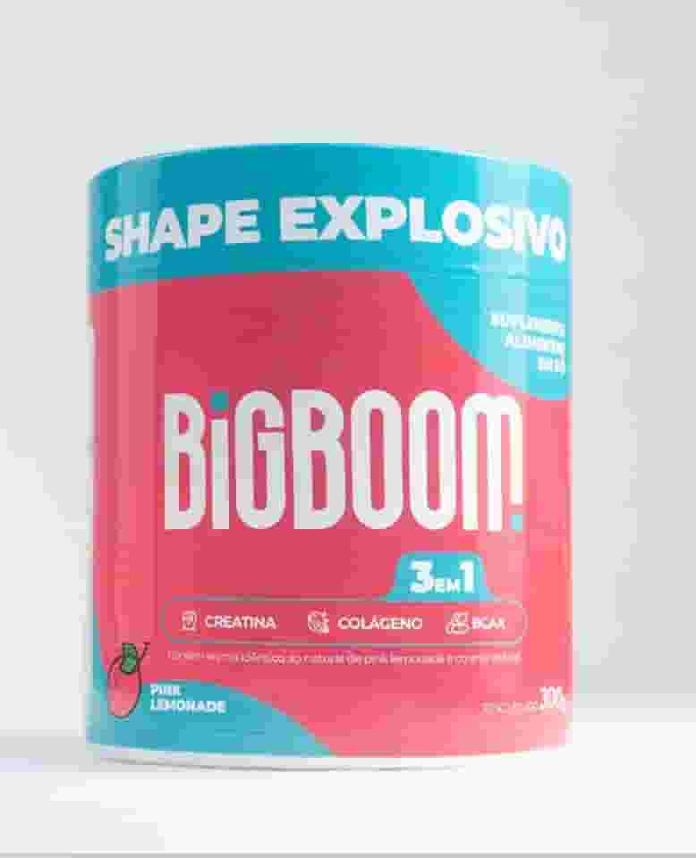 Creatina - BIGBOOM - 100% Pura 300G. A única 3 em 1 | Colágeno, BCAA + Creatina Monohidratada - para mulheres, crescimento de glúteos, crescimento muscular, aumento de energia, auxílio cognitivo e Colágeno.