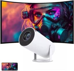 Mini Projetor PRO Cinema Wifi Full HD 1080p (Suporta 4k) Com Android 11 Portátil Fixo Cor Branco 110/220V - Com APP´s.