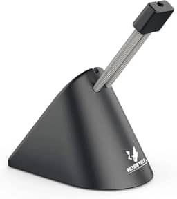 Sisyphy Elástico para mouse para jogos, suporte para cabo de mouse e dispositivo de gerenciamento de cabo (preto, 360g)