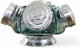 Baleiro Giratório de Vidro e Alumínio 5 Potes Tamanho Médio