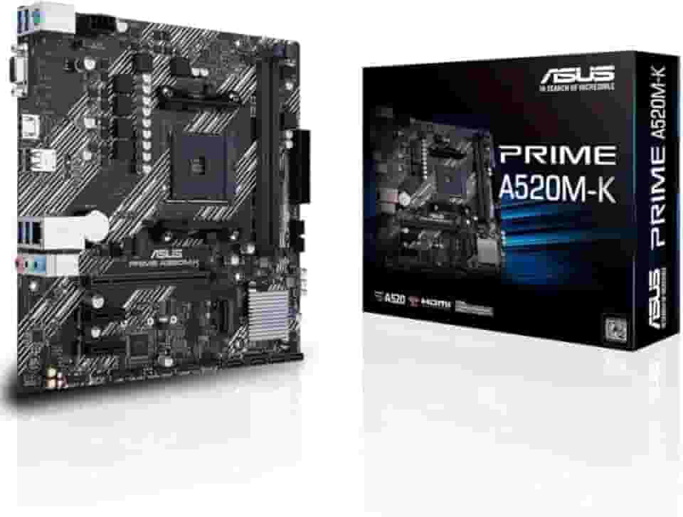 Placa Mãe Asus para AMD AM4 Prime A520M-K 2xDDR4 mATX - 90MB1500-M0EAY0