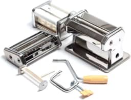 Máquina de Macarrão para Massas Ravioli Talharim Lasanha e Pastel Caseira Máquina Manual Profissional Inox