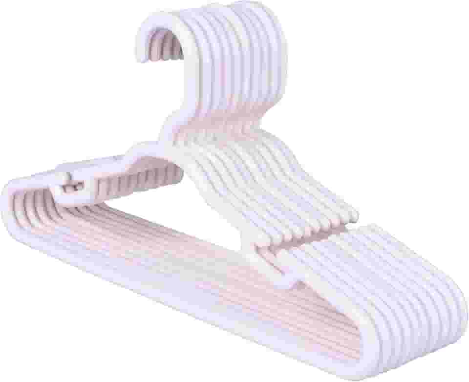 Kit Conjunto Cabide Infantil Reforçado Branco 8mm - 30 Unidades