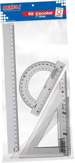 Conjunto para Desenho 1 grau x 4 unidades, Waleu 10130001, Multicor