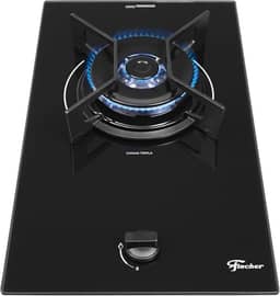 FISCHER COOKTOP À GÁS 1 BOCA FIT LINE TREMPE IRON MESA VIDRO PRETO BIVOLT 36300-102670
