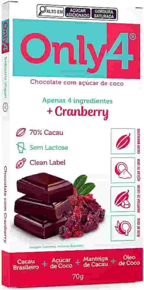 Chocolate 70% Cacau com Cranberry 70g - Only4