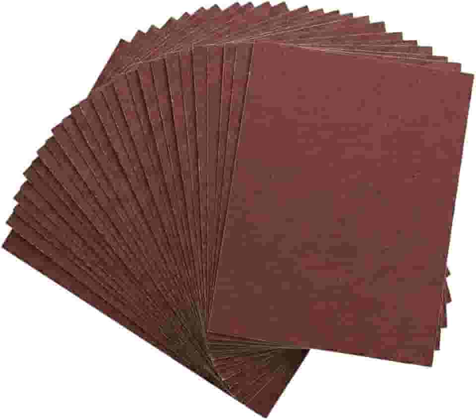 Lixa Grão 220 – Kit com 25 Folhas 22,5×27,5 cm – Acabamento Fino Profissional para Madeira, Massa Corrida, Gesso e Pintura