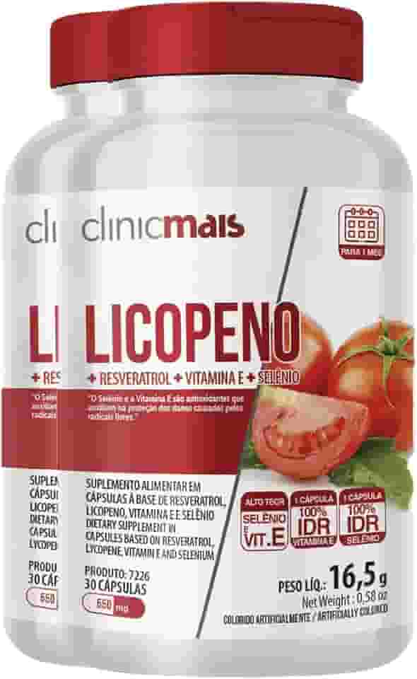 Kit 2 Licopeno 550mg Clinicmais 30 Cápsulas