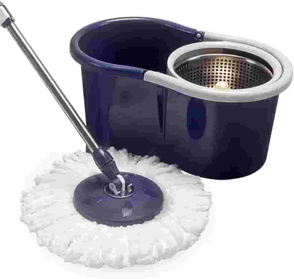 Perfect Pro, Mop Tornado, Mop Giratório, Centrífuga 360 com Cesto em Inox, Refil de Limpeza, Para Todos os Tipos de Pisos - Azul