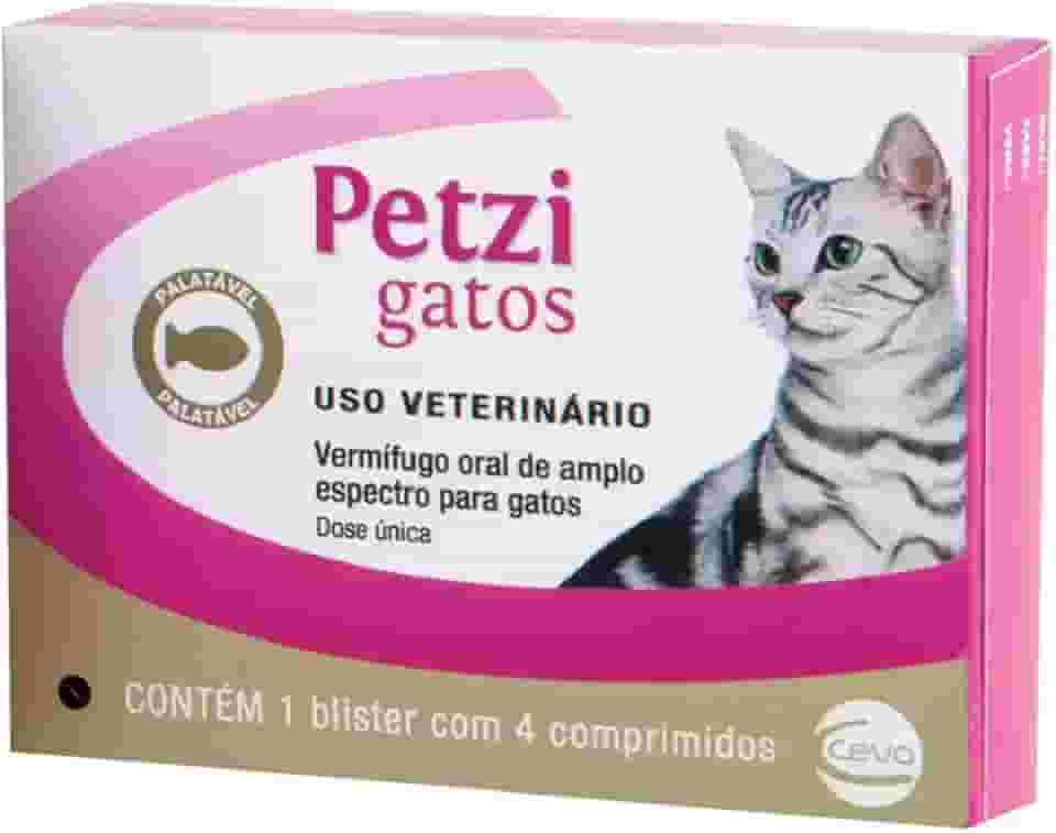 Ceva - Petzi Vermífugo para Gatos - 4 Comprimidos