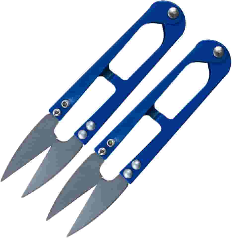 KIT 2 TESOURA DE METAL COLORIDA PARA PODAR COSTURA ARREMATE (Azul)