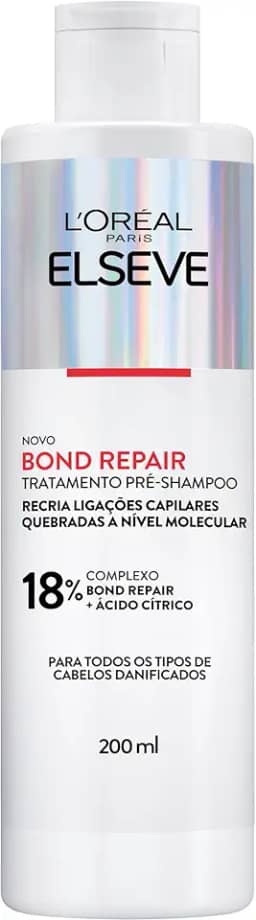 L'Oréal Paris Elseve Bond Repair Tratamento Pré-Shampoo, Reparação Molecular que Reconstrói Ligações e Devolve a Força Original, com Ácido Cítrico, 200ml