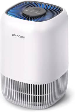 POMORON Purificadores de ar para quarto, casa, limpador de filtro de ar com esponja de fragrância, filtro HEPA verdadeiro H13 para fumaça, alergias, pólen, pelos de animais de estimação, odor, poeira