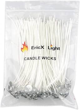 EricX Light 100 peças de pavio de vela de algodão pré-encerado para fazer velas, faça você mesmo