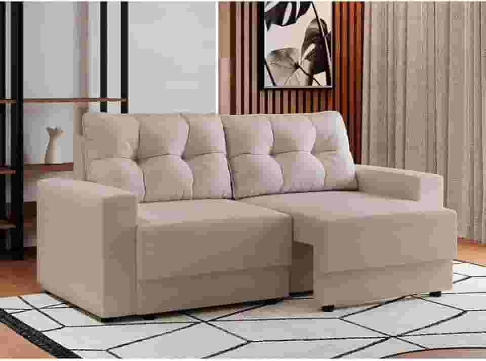 Sofá 2 Lugares Retrátil Lubeck Linho Cru