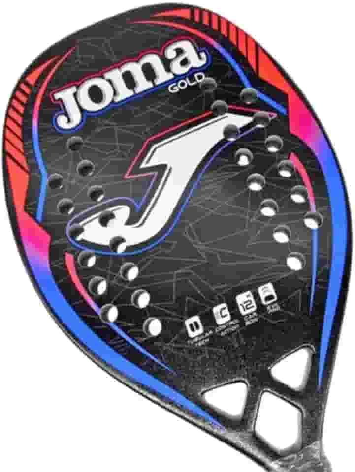 Raquete Beach Tennis Gold Pro 12k azul e vermelho Joma