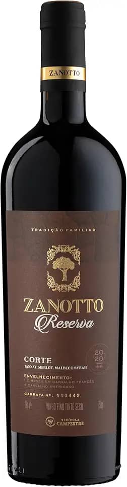 VINHO FINO TINTO SECO CORTE ZANOTTO RESERVA - 750 ML