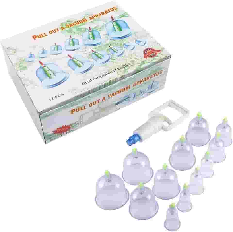 Kit de Ventosas para Massagem Terapêutica, 12 Copos, Sucção para Ventosaterapia