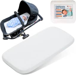 Colchonete P/Carrinho Bebê Moisés Universal Capa Removível Macio Enxoval Monolo (Branco)