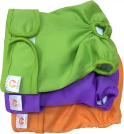 Fralda Cachorro Fêmea Reutilizáveis 3 Pcs Petting Is Caring - Materiais Duráveis Solução lavável na máquina para incontinência de animais de estimação e viagens longas (SOLID, XS)