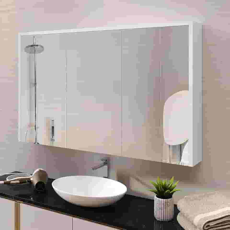 Espelheira Trindade 3 Portas Com Amortecedor Branca (Branco)