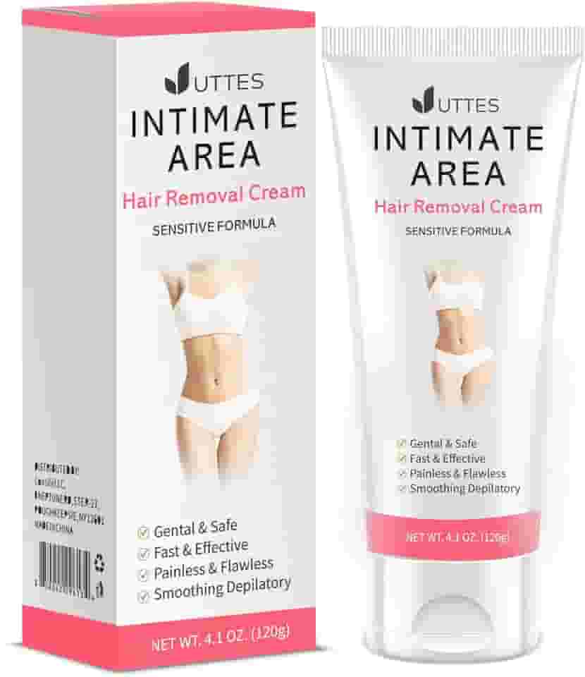 Creme para depilação íntimo/privado para mulheres, para cabelo indesejado nas axilas, partes particulares, área de banho e biquíni, creme depilatório indolor impecável, fórmula sensível adequada para todos os tipos de pele