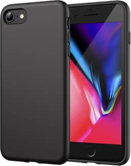 JETech Capa de Silicone para iPhone SE 3/2 (Edição 2022/2020)/ iPhone 8 e iPhone 7 4,7 Polegadas, Case Capinha Protetora para Corpo Inteiro com Toque Suave e Sedoso (Preto)