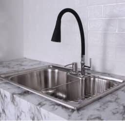 Kit Cuba Gourmet Cozinha Pia Aço Inox 304 60x42cm + Torneira + Acessórios