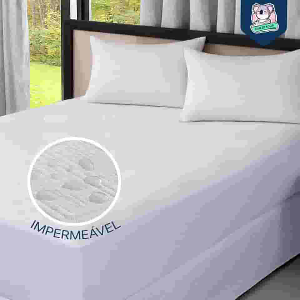 Protetor Impermeável para Colchão Premium - SUPER SILENCIOSO - Tecido Jacquard - 100% Impermeável Estilo Americano - Lateral em Malha - (Queen, Branco)