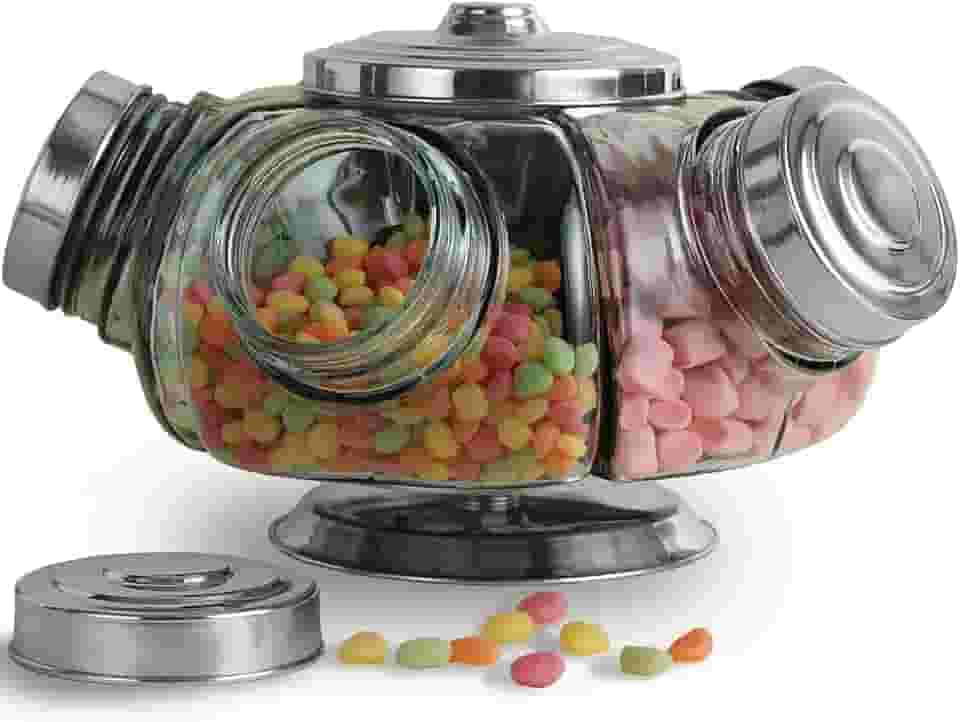 Baleiro Giratório Grande Vidro Alumínio Antigo +