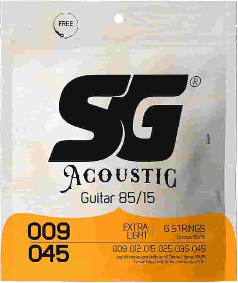 Encordoamento 009 SG Aço Bronze 85 15 para Violão