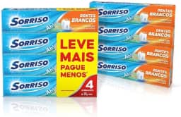 Sorriso Creme Dental Clareador Dentes Brancos 90g 4 unidades