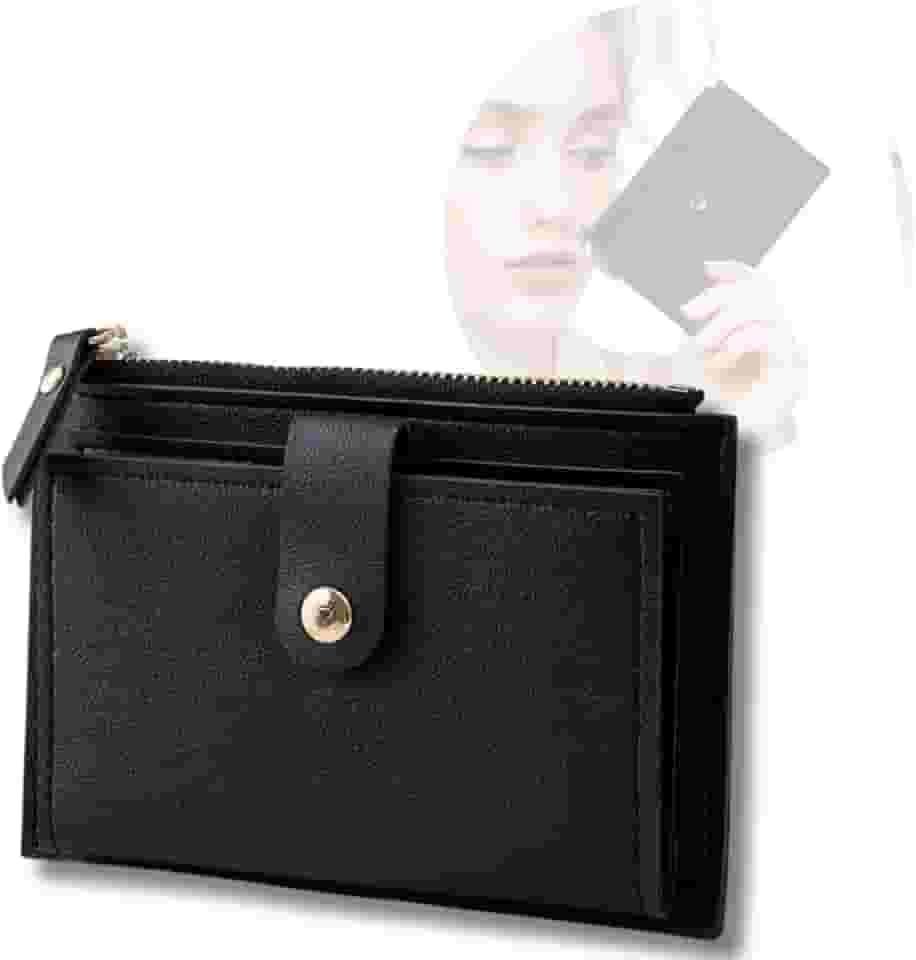 Carteira Feminina Porta Cartão bolso para moedas com zíper em Couro PU modelo pequeno, cartões de crédito, slim luxo.