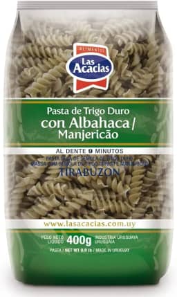 Macarrão de Sêmola de Trigo Durum com Manjericão Fusilli Las Acacias 400g