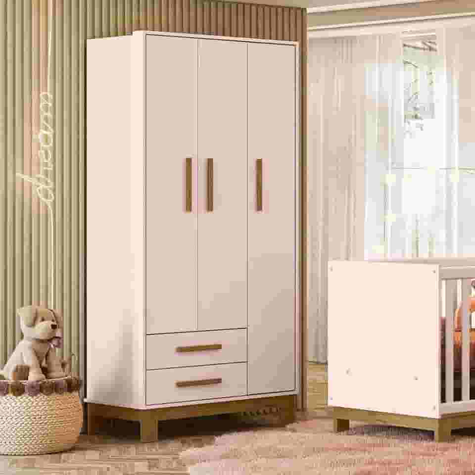 Guarda Roupa Roupeiro Infantil Qencanto Slim 4340 Qmovi Rosa Acetinado