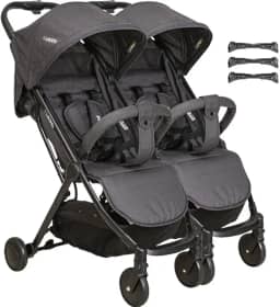 Carrinho para Gemeos Compacto Passeio Kiddo Road Melange Preto