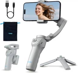 Estabilizador para Celular de Três Eixos, Controle Remoto Desmontável, Estabilizador Inteligente Portátil Plegável para Android e iPhone, Ideal para YouTube, TikTok (M01)