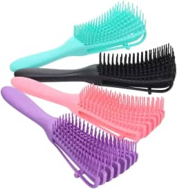 Escova Polvo Para Cabelos Cacheados Desembaraçadora 8 Pontas Flexíveis Pente Polvo Cachos Fácil Desembaraço Anti-quebra - Bella Net