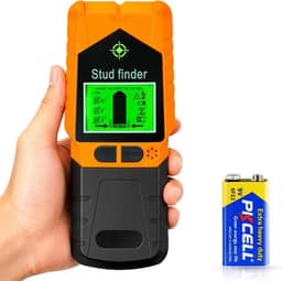Scanner de parede 6 em 1 com sensor magnético, detector de pinos para madeira, fio AC, vigas, tubos, detecção de metal com visor LCD de alta definição e alarme de áudio