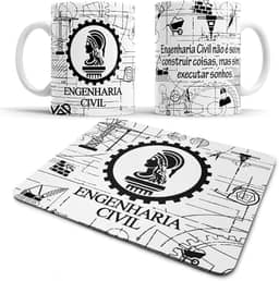 Caneca Engenharia Civil + Mouse Pad