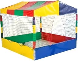 Rotoplay Piscina de Bolinhas 1,50m x 1,50m Multicolorida para Crianças, Estrutura em Aço Galvanizado, Rede de Proteção em Polipropileno, Montagem por Encaixe sem Ferramentas